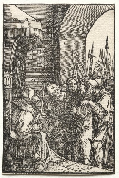 Der Fall und die Erlösung des Menschen: Christus vor Pilatus, um 1515 von Albrecht Altdorfer