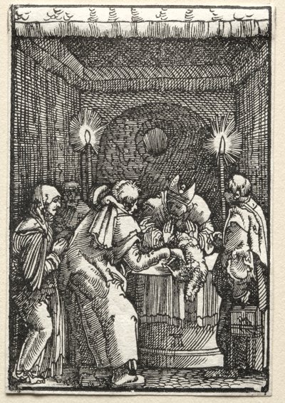 Der Fall und die Erlösung des Menschen: Joachims Opfer wird vom Hohepriester abgelehnt von Albrecht Altdorfer