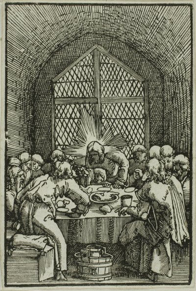 Das letzte Abendmahl, aus Der Fall und die Erlösung des Menschen von Albrecht Altdorfer