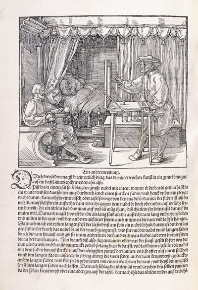 Ein Zeichner, der ein Porträt mit einem Zeichenrahmen zeichnet, 1525 von Albrecht Dürer
