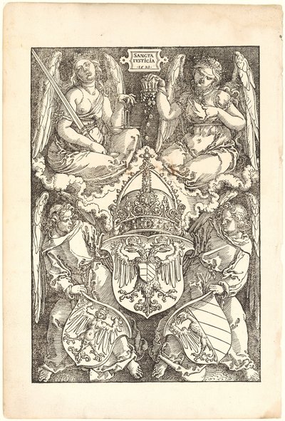 Allegorie mit den Wappen des Reiches und der Stadt Nürnberg von Albrecht Dürer
