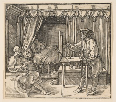 Künstler zeichnet ein Porträt eines Mannes von Albrecht Dürer