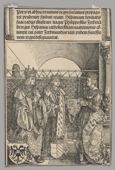 Verlobung von Philipp mit Johanna, Platte 15 aus Historische Szenen aus dem Leben von Kaiser Maximilian I. aus dem Triumphbogen von Albrecht Dürer