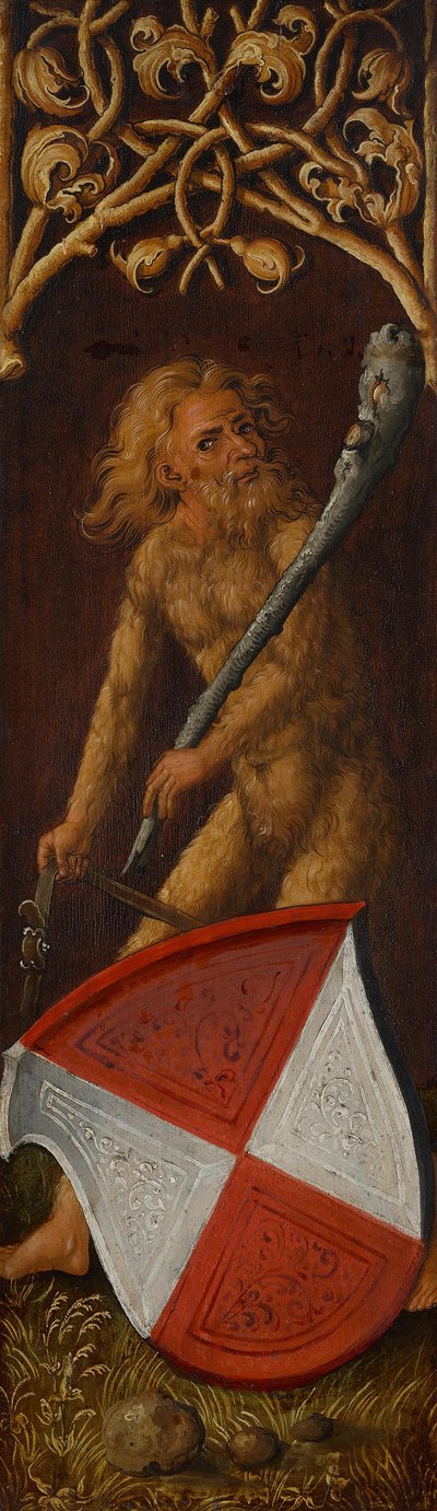 Bildnistriptychon des Oswolt Krel, rechter Flügel: „Wilder Mann“ mit dem Wappen der Agathe von Esendorf von Albrecht Dürer