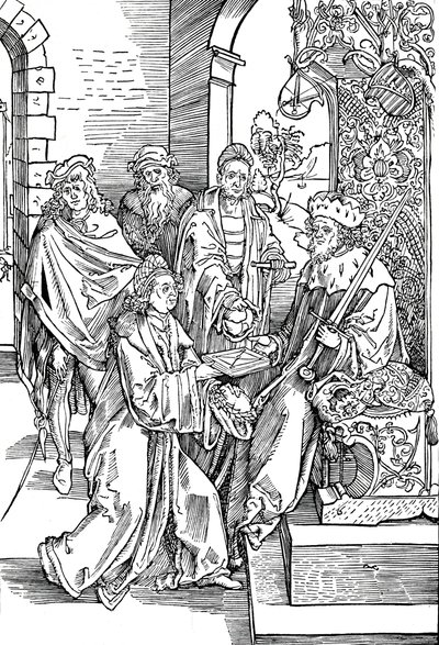 Celtes überreicht sein Buch dem Kurfürsten von Sachsen, 1501, 1906 von Albrecht Dürer