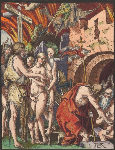Christus in der Vorhölle, aus der Kleinen Holzschnittpassion von Albrecht Dürer