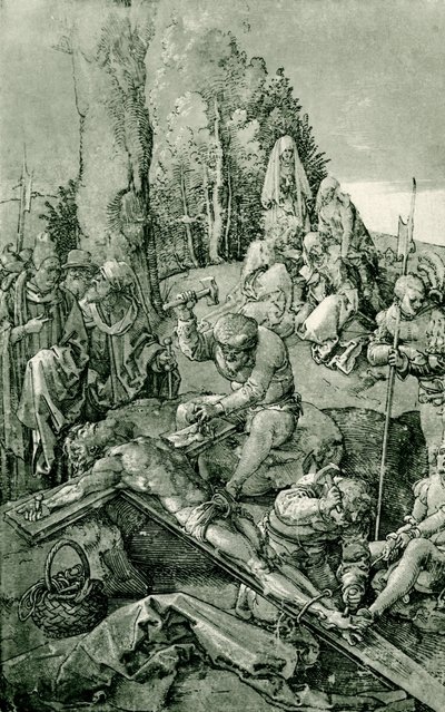 Christus wird ans Kreuz genagelt von Albrecht Dürer