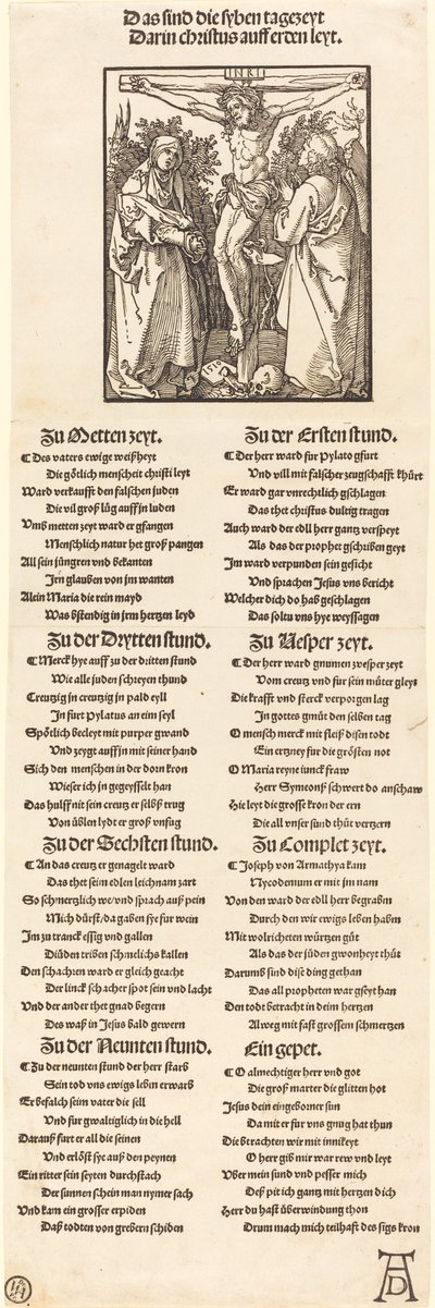 Christus am Kreuz mit Maria und Johannes dem Evangelisten von Albrecht Dürer