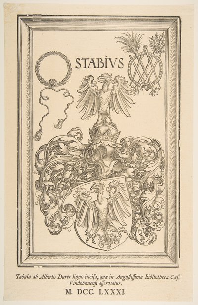 Wappen von Johan Stabius, Ausgabe von 1781 von Albrecht Dürer