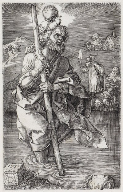 Der Heilige Christophorus, nach rechts schauend von Albrecht Dürer