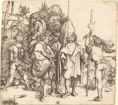 Fünf Soldaten und ein Türke zu Pferd von Albrecht Dürer