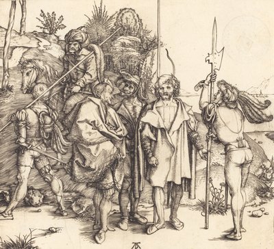 Fünf Soldaten und ein Türke zu Pferd, 1495-1496 von Albrecht Dürer