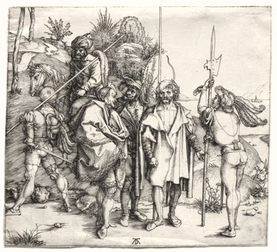 Fünf Soldaten und ein Türke zu Pferd, wahrscheinlich 1496 von Albrecht Dürer