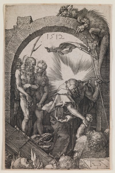 Höllenfahrt, aus der Serie „Die gravierte Passion“ von Albrecht Dürer