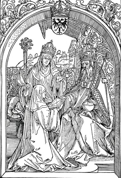 Hrotsvitha überreicht ihr Buch Kaiser Otto I., 1501 1906 von Albrecht Dürer