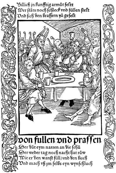 Illustration aus dem Buch Narrenschiff von Sebastian Brant, 1494 von Albrecht Dürer