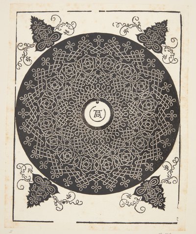 Verschlungenes Kordelmuster mit weißem Medaillon von Albrecht Dürer