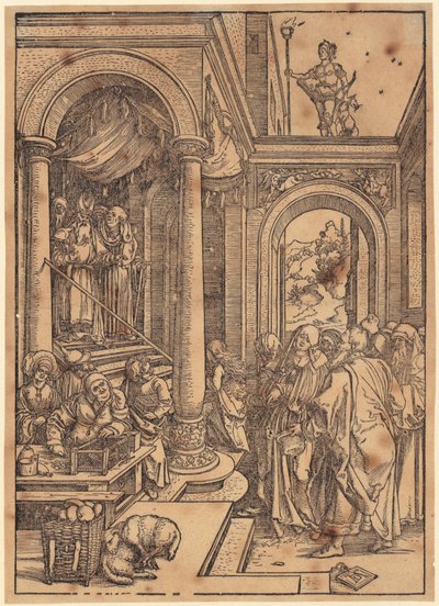 Mariens Tempelgang, Blatt 6 der Folge "Das Marienleben" von Albrecht Dürer