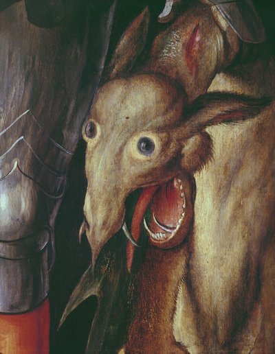 Paumgartner Altar: Detail des linken Flügels, Darstellung des Kopfes des von St. Georg besiegten Drachen, ca. 1500 (Detail) von Albrecht Dürer