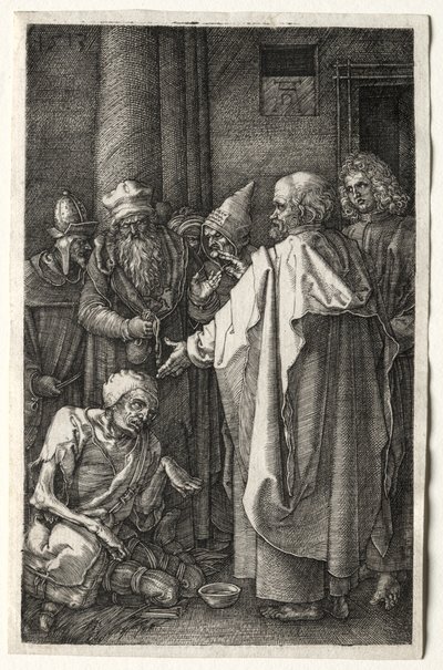 Petrus und Johannes heilen den Lahmen am Tempeltor, 1512 von Albrecht Dürer