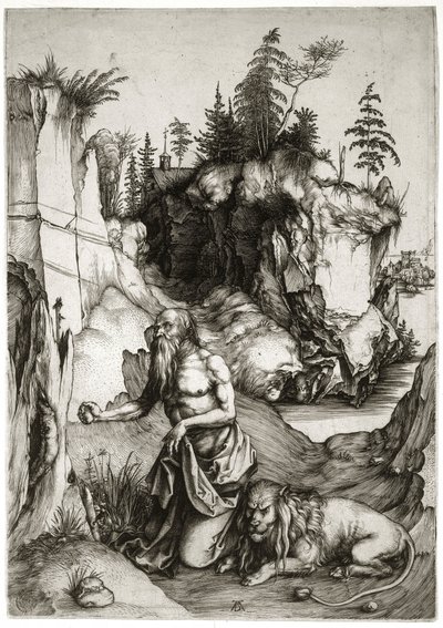 Heiliger Hieronymus in Buße (Bartsch 61) von Albrecht Dürer