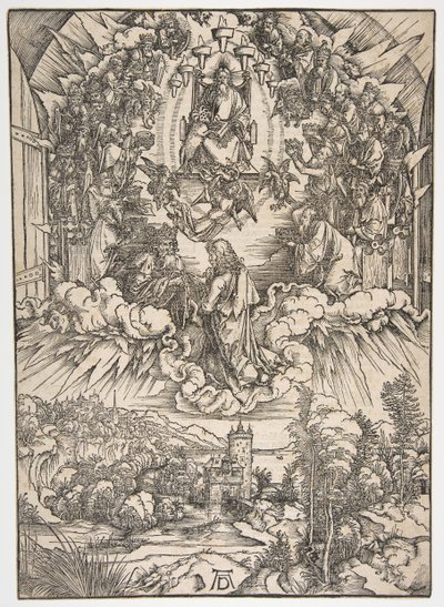Heiliger Johannes vor Gott und den Ältesten, aus Die Apokalypse von Albrecht Dürer