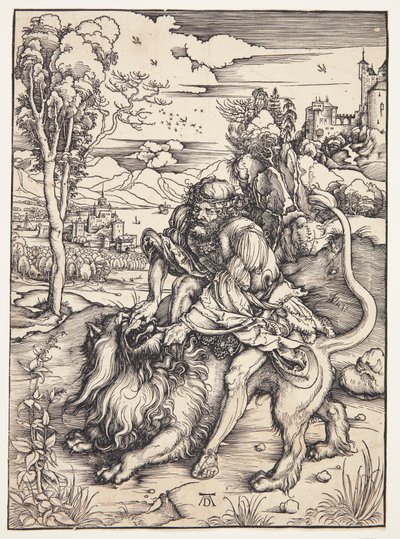 Samson zerreißt den Löwen von Albrecht Dürer