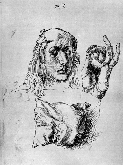 Selbstporträt mit einem Kissen, 1493, 1936 von Albrecht Dürer