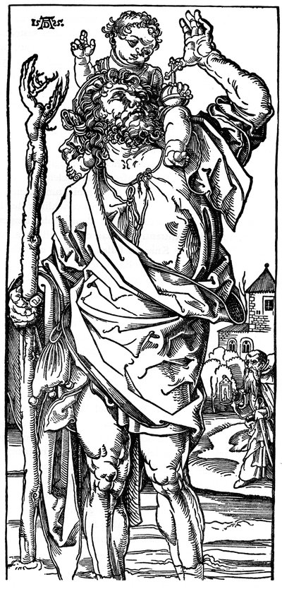 St. Christophorus trägt das Christkind, 1525, 1936 von Albrecht Dürer