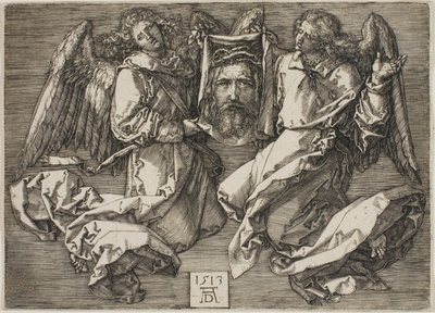 Schweißtuch, gezeigt von zwei Engeln von Albrecht Dürer