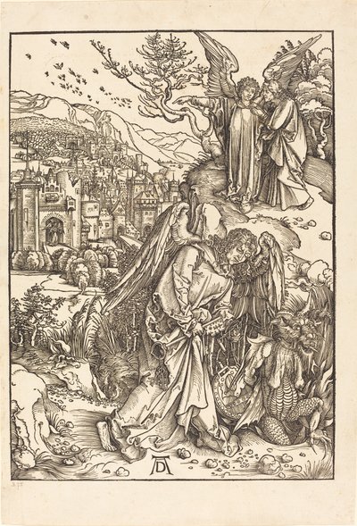 Der Engel mit dem Schlüssel zum Abgrund von Albrecht Dürer