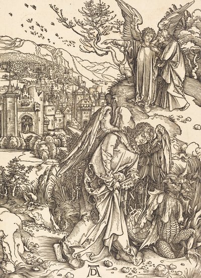 Der Engel mit dem Schlüssel zum Abgrund von Albrecht Dürer