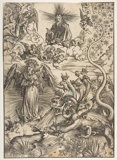 Die apokalyptische Frau, aus Die Apokalypse, lateinische Ausgabe von Albrecht Dürer