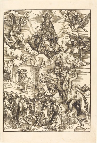 Das Tier mit zwei Hörnern wie ein Lamm von Albrecht Dürer
