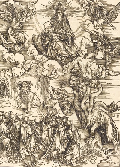 Das Tier mit zwei Hörnern wie ein Lamm, 1498 von Albrecht Dürer