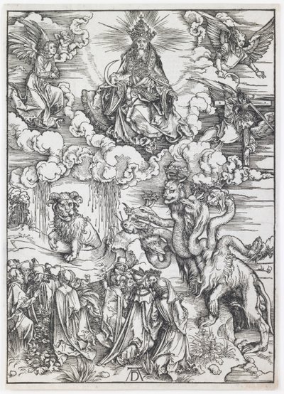 Das Tier mit zwei Hörnern wie ein Lamm, aus der Serie „Die Apokalypse“ von Albrecht Dürer