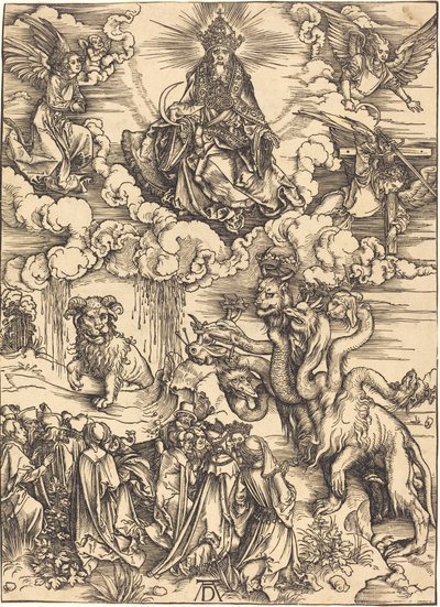Das Tier mit zwei Hörnern wie ein Lamm von Albrecht Dürer