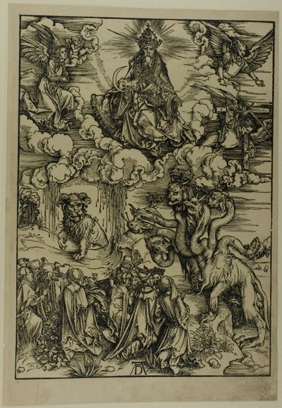 Das Tier mit zwei Hörnern wie ein Lamm, aus der Apokalypse von Albrecht Dürer