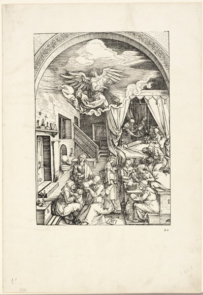 Die Geburt der Jungfrau, aus Das Leben der Jungfrau von Albrecht Dürer