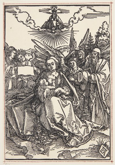 Die Heilige Familie mit fünf Engeln von Albrecht Dürer