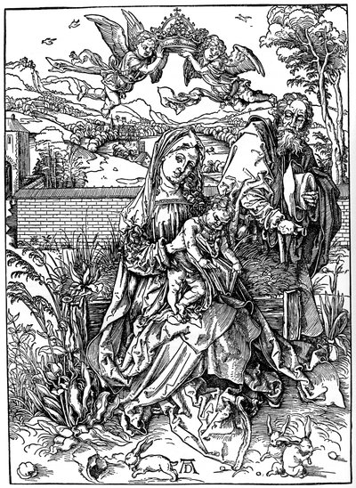 Die Heilige Familie mit den drei Hasen, 1497, 1936 von Albrecht Dürer