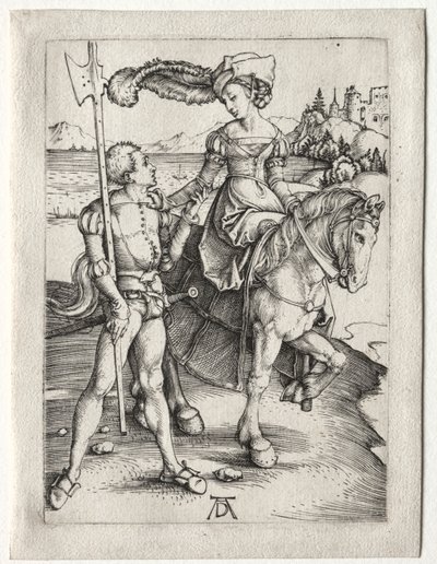 Die Dame reitet und der Landsknecht, ca. 1497 von Albrecht Dürer