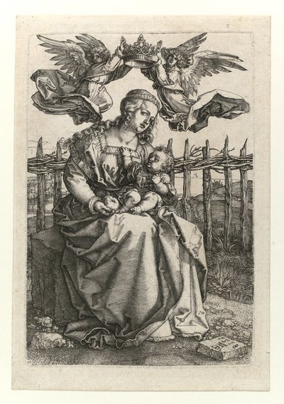 Die Madonna und das Kind, gekrönt von zwei Engeln, 1518 von Albrecht Dürer