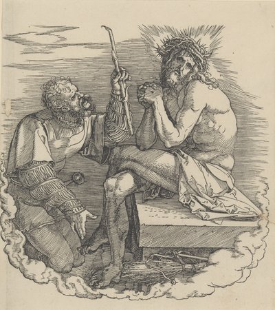 Der Mann der Schmerzen, verspottet von einem Soldaten, Frontispiz zur Großen Passion von Albrecht Dürer