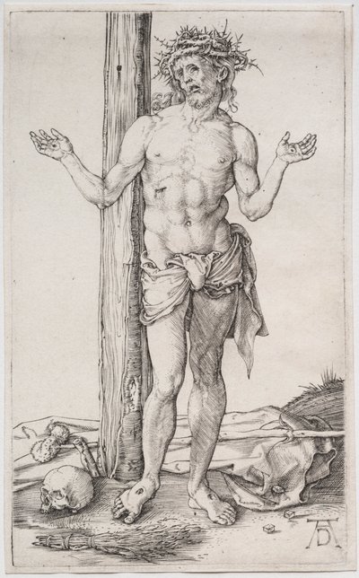 Der Mann der Schmerzen stehend, mit erhobenen Händen, ca. 1500 von Albrecht Dürer
