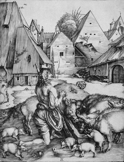 Der verlorene Sohn unter den Schweinen von Albrecht Dürer