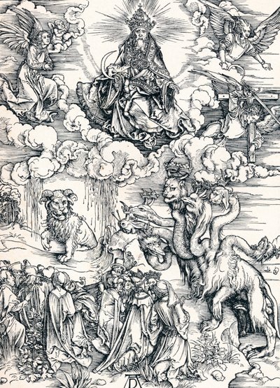 Das siebenköpfige Tier und das Tier mit Lammhörnern von Albrecht Dürer