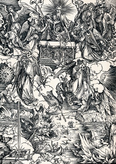 Die sieben Trompeten werden den Engeln gegeben, 1498, 1906 von Albrecht Dürer