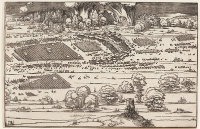 Die Belagerung einer Festung (nur rechte Seite, von 2 Blöcken) von Albrecht Dürer