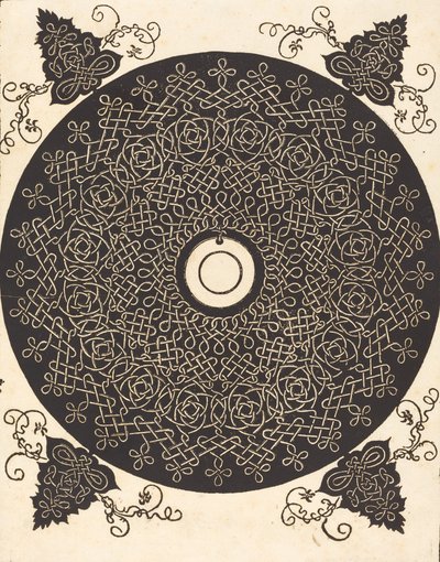 Der dritte Knoten mit einem schwarzen Kreis auf einem weißen Medaillon, wahrscheinlich 1506-1507 von Albrecht Dürer